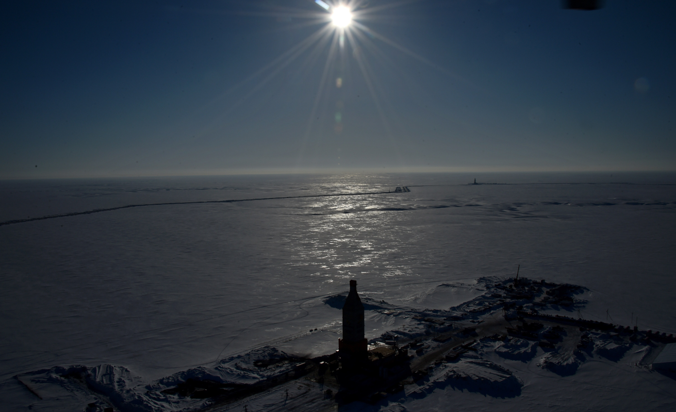 The Kara Sea shore line on the Yamal Peninsula in the Arctic Circle. The nuclear powered icebreaker “Yamal” recently travelled the Russian Arctic to conduct research operations, especially in Rosneft's license areas of the Kara Sea. (Kirill Kudryavtsev/AFP/Getty Images)