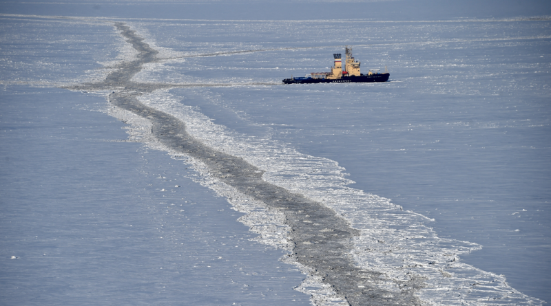 An icebreaker in the Kara Sea in April 2015. Stories concerning drilling and shipping were among you're most read Eye on the Arctic stories this week. (Kirill Kudryavtsev/AFP/Getty)