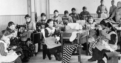 Students at a residential school in Fort Resolution in Canada's Northwest Territories. (Library and Archives Canada))