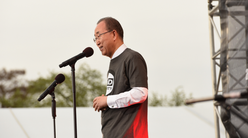 UN Secretary General Ban Ki-Moon onstage during Global Citizen 2015 Earth Day on April 18 in Washington, DC. (Noam Galai/Getty Images for Global Citizen)