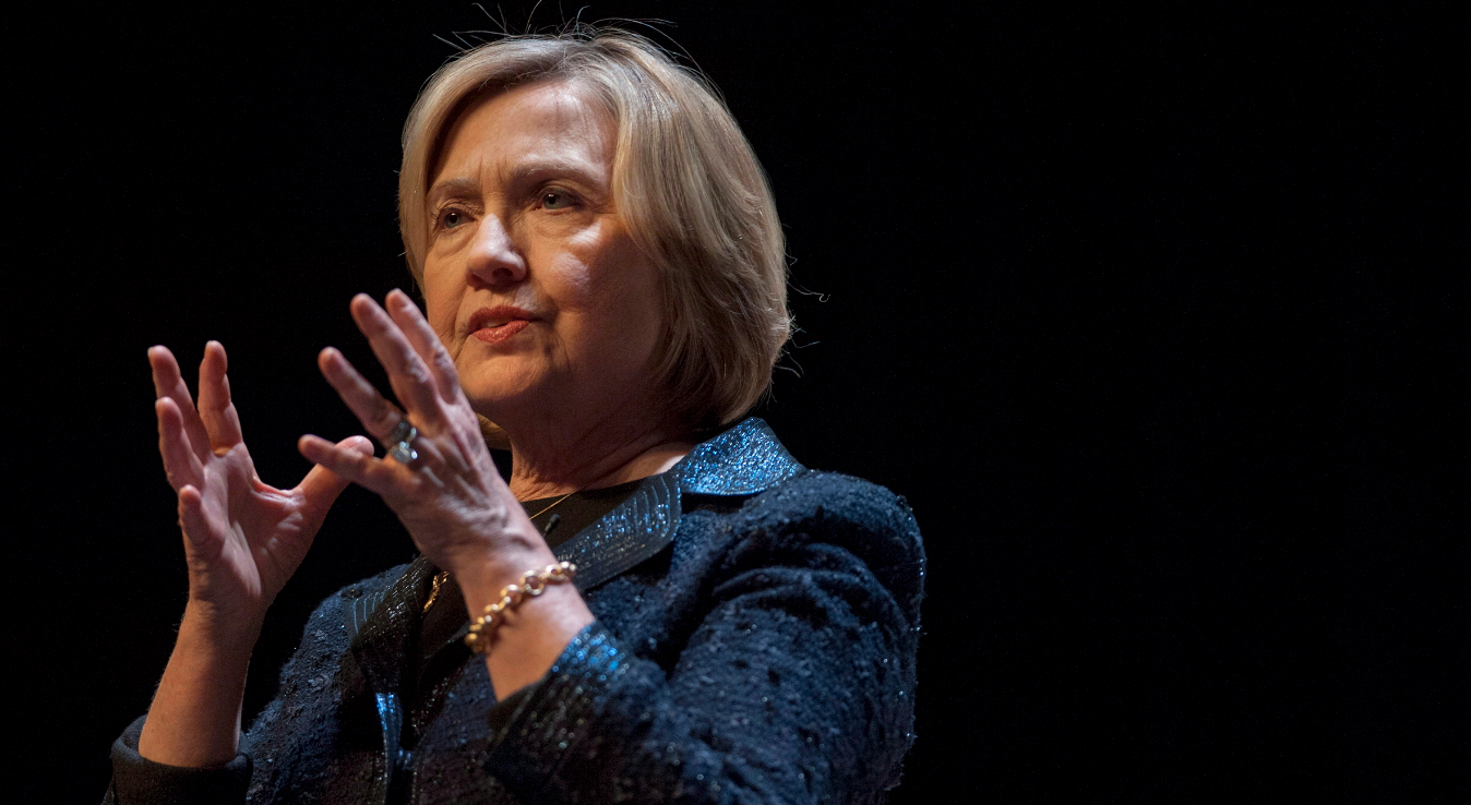 Former U.S. Secretary of State Hillary Rodham Clinton speaks to a crowd in Saskatoon, Saskatchewan on Wednesday, January 21, 2015.(Liam Richards/The Canadian Press)