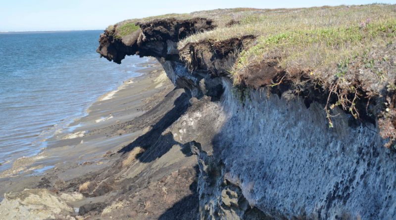 Erosion along the northern Alaska coast in Barter Island, Alaska in 2011. Erosion is eating away at Alaska's northern coast at some of the highest rates in the nation, threatening habitat and infrastructure, according to a new report published Wednesday, July 1, 2015. (Ben Jones/U.S. Geological Survey via AP)