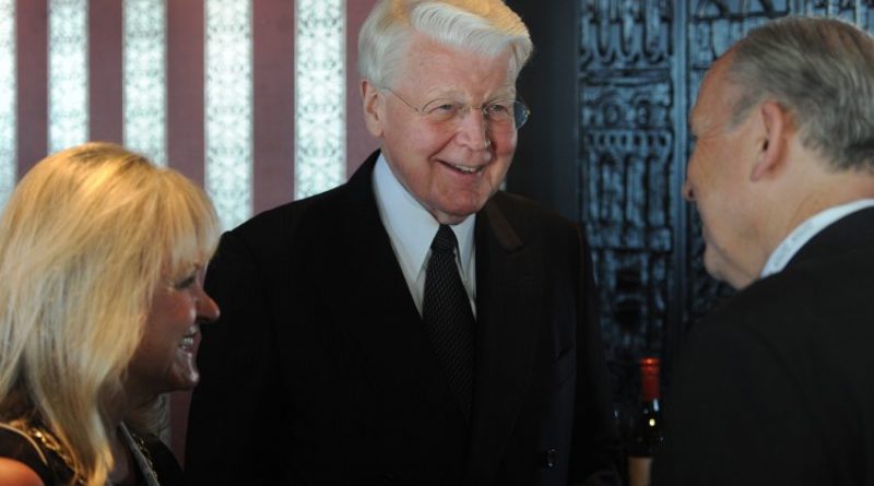 President Ólafur Ragnar Grímsson of Iceland meets with first lady Donna Walker and Gov. Bill Walker during a reception for "The Alaskan Arctic: A Summit on Shipping and Ports" in the Quarter Deck at the Hotel Captain Cook on Sunday, Aug. 23, 2015. (Bill Roth / Alaska Dispatch News)