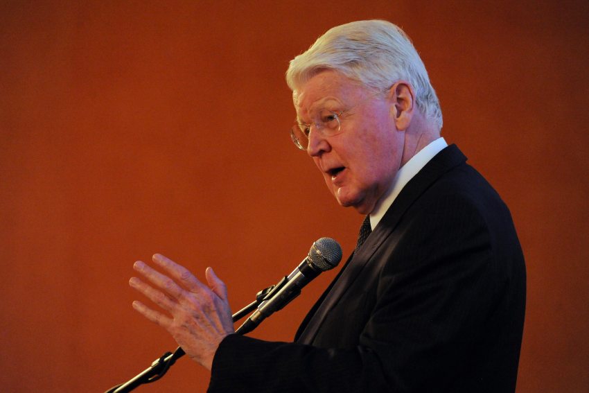 President Ólafur Ragnar Grímsson of Iceland was the keynote speaker during the opening dinner for "The Alaskan Arctic: A Summit on Shipping and Ports" in the Hotel Captain Cook on Sunday, Aug. 23, 2015. (Bill Roth / Alaska Dispatch News)