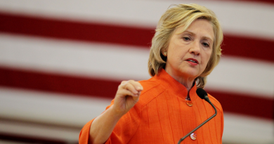 Democratic presidential candidate and former U.S. Secretary of State Hillary Clinton answers questions from members of the media following a campaign stop in North Las Vegas, Nevada on Tuesday. (Isaac Brekken/Getty Images)