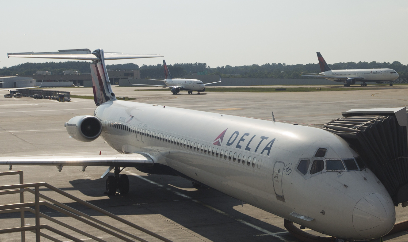 Delta Air Lines serves Anchorage, Juneau and Fairbanks and says it is reviewing its policies on transporting hunting trophies. (Andrew Caballero-Reynolds/AFP/Getty Images)
