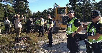 Ojnare forest protest in Gotland. (Cristina Jardim Ribeiro/SR Gotland)