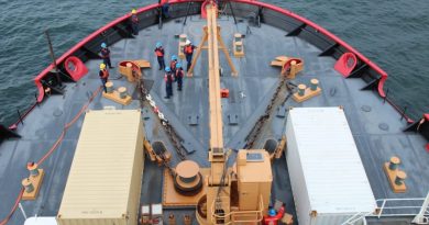 The U.S. Coast Guard icebreaker Healy off the shore of Nome, Alaska on July 20, 2015. (Kamala Kelkar / Alaska Dispatch News)