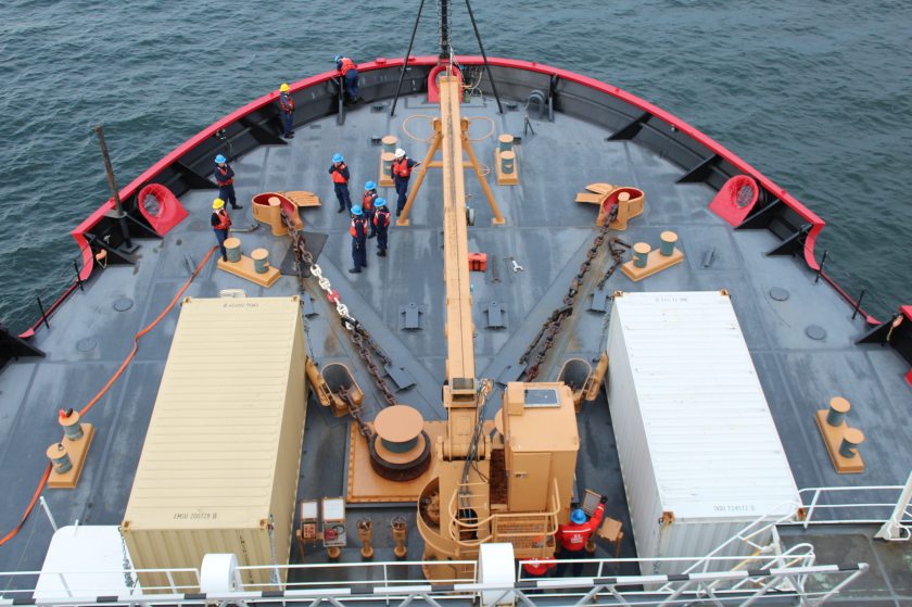 The U.S. Coast Guard icebreaker Healy off the shore of Nome, Alaska on July 20, 2015. (Kamala Kelkar / Alaska Dispatch News)