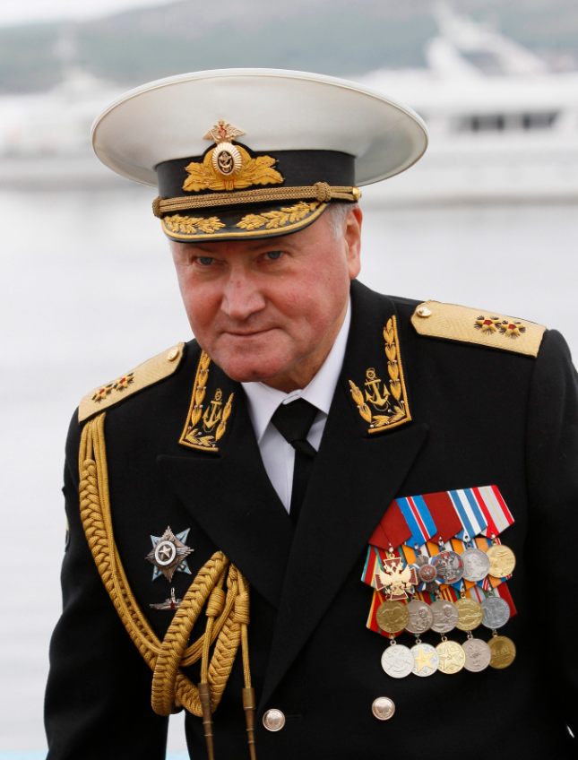Russian Northern Fleet Vice-Admiral Vladimir Korolev is seen in Severomorsk, about 1,500 kilometers north of Moscow in July 2011. (AP Photo/Andrei Pronin)