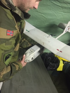 The drone was eventually recovered, but heavily marked and damaged. Photo: Forsvaret.no
