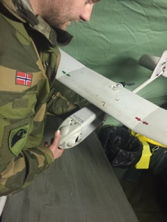 The drone was eventually recovered, but heavily marked and damaged. Photo: Forsvaret.no