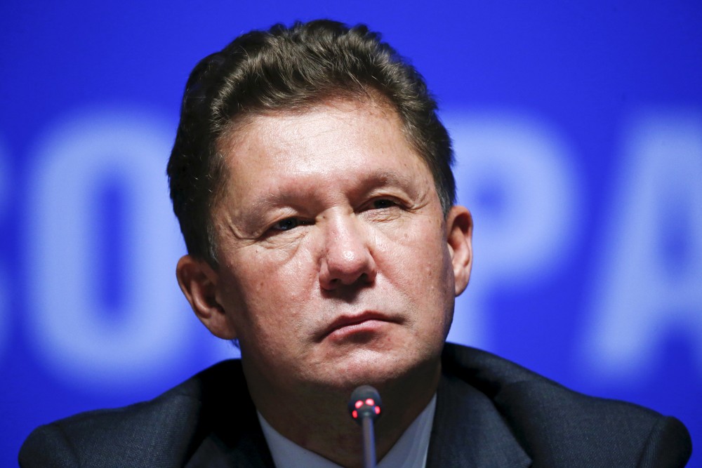 Alexei Miller, chief executive of Russia's top natural gas producer, Gazprom, attends a news conference after an annual general shareholders meeting of the company in Moscow, Russia, June 26, 2015. Sergei Karpukhin/REUTERS