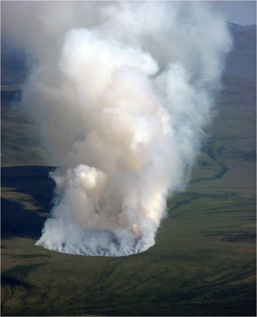 Anaktuvuk River fire, North Slope, Alaska, near the village of Anaktuvuk Pass, in 2007. (Michelle Mack)