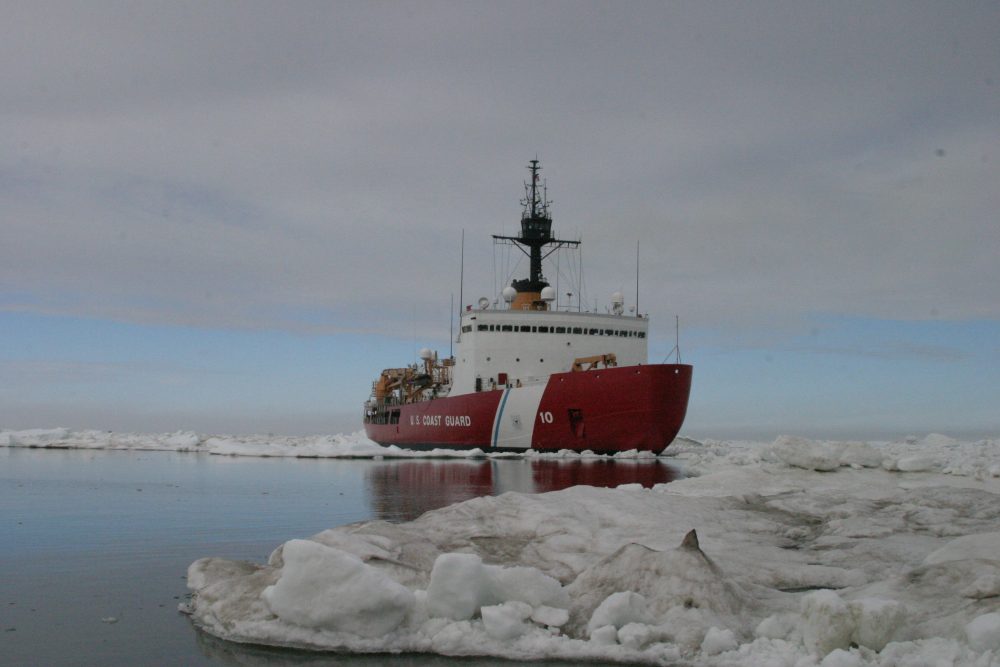 The U.S. Coast Guard Cutter Polar Star completes ice drills in the Arctic July 3, 2013. (Petty Officer 3rd Class Rachel French/U.S. Coast Guard)