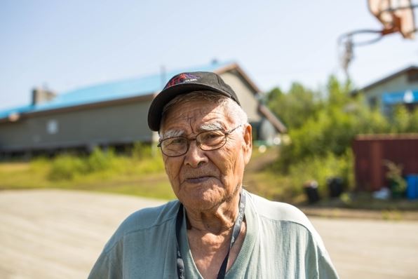 Raymond Dutchman, 91, the oldest resident of Shageluk, says he can’t remember any stories of his relatives hunting bison, but he looks forward to being able to do that in a few years when the herd grows to a sustainable size. (Loren Holmes / Alaska Dispatch News)