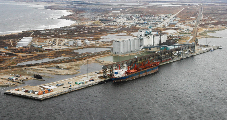 Aerial view of the port of Churchill, Manitoba. (John Woods/The Canadian Press)