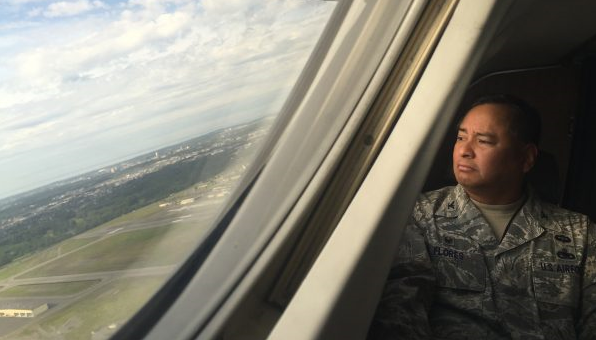 Colonel Frank Flores is Commander for the PACAF Regional Support Center based at JBER. As part of his work he visits the Air Force’s remote radar sites, and has been to 17 of the 21 so far, including a recent visit to Cape Romanzof. (Zachariah Hughes/Alaska Public Media-Anchorage)