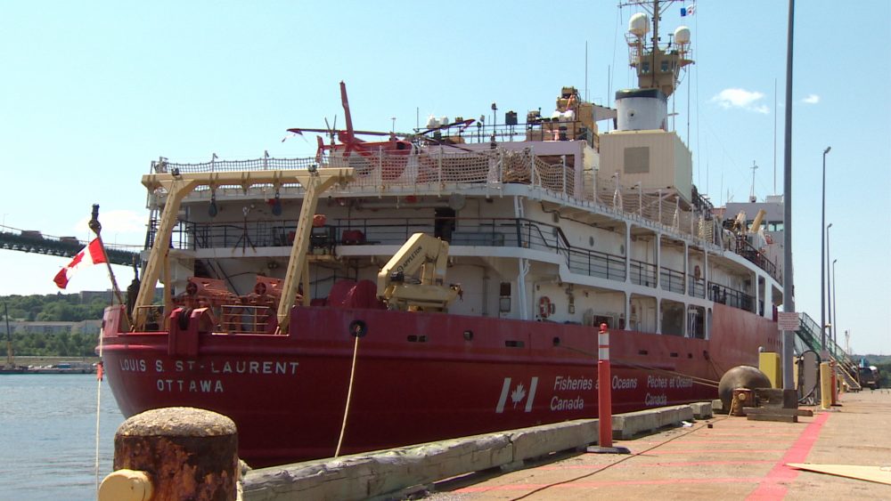 CCGS Louis S. St-Laurent will carry crew and researchers to Norway before travelling on to the North Pole. (CBC)