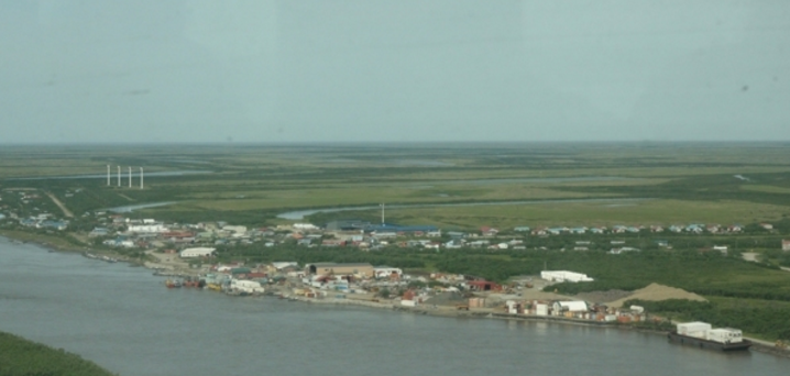 The village of Emmonak earlier this summer. (Lisa Demer / Alaska Dispatch News)