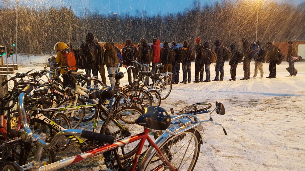 Last winter, some 5,500 asylum seekers came biking across the border from Russia. (Thomas Nilsen/The Independent Barents Observer)