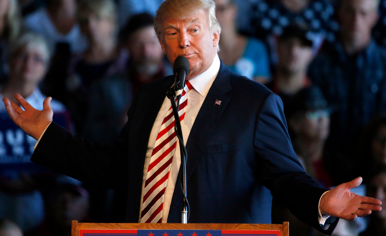 Increasing concerns about Republican presidential candidate Donald Trump, pictured above at a rally in Grand Junction, Colorado on Tuesday, have put even typically Republican-voting states like Alaska in play, say pundits. (Brennan Linsley/AP/The Canadian Press)