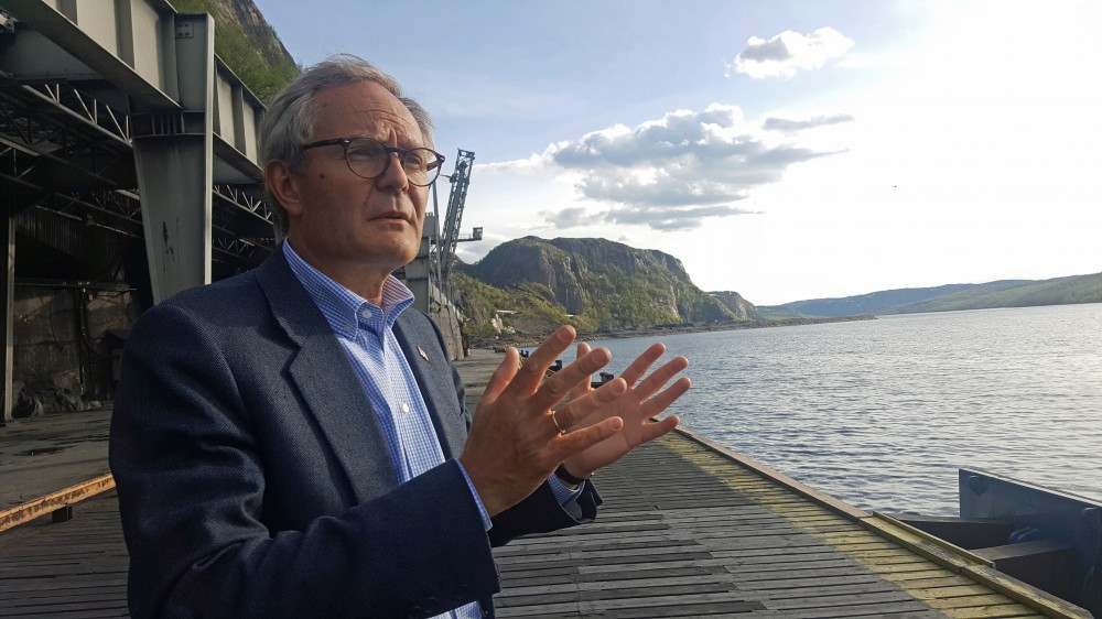 Felix Tschudi at the company’s port facilities in Kirkenes. (Thomas Nilsen/The Independent Barents Observer)