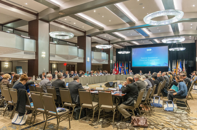 The Special Session on Observer Engagement at the Arctic Council in Portland, Maine. As international interest in the North increases, the question on how many observers the Arctic Council can accommodante has become an enduring issue for the forum. (Linnea Nordström/Arctic Council Secretariat )