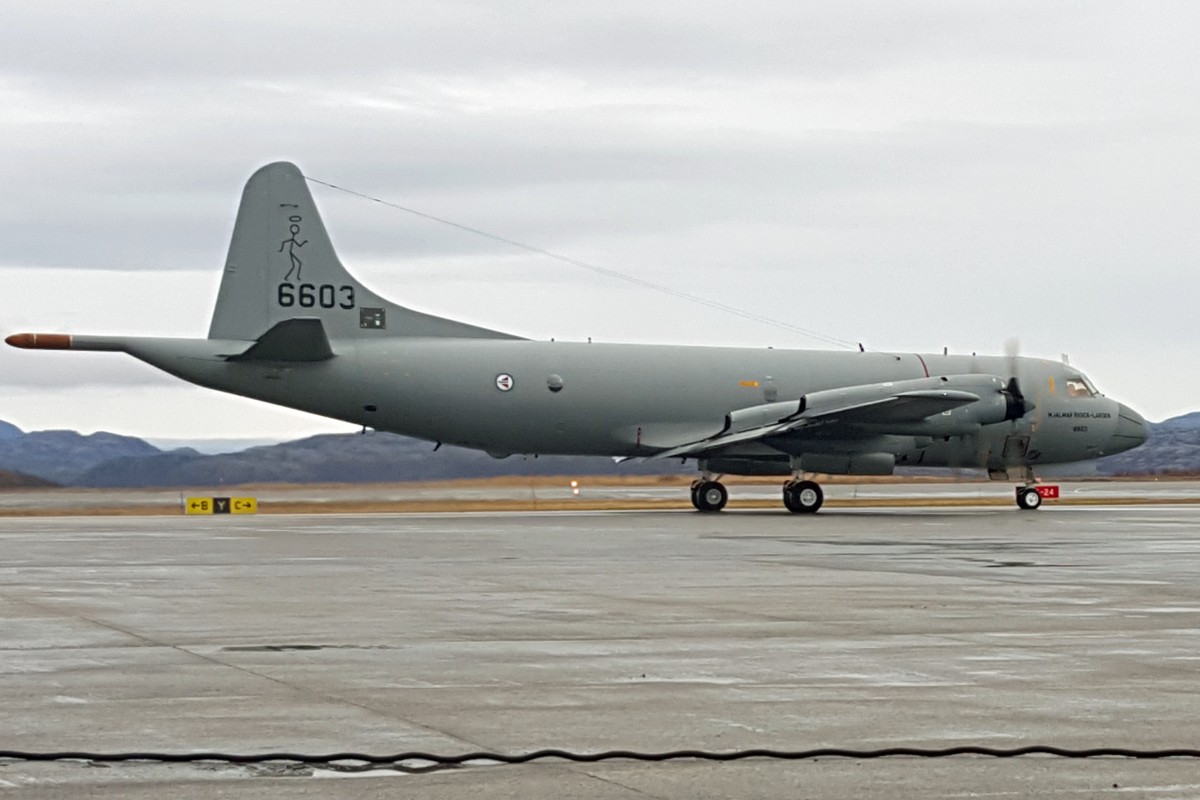 Norwegian Orion surveillance aircraft at Kirkenes airport. (Thomas Nilsen/The Independent Barents Observer)