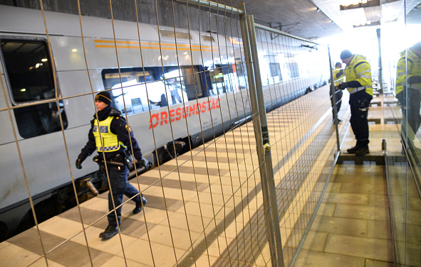 A temporary fence is erected between domestic and international tracks at Hyllie train station in southern Malmo, Sweden, on January 3, 2016, to ease border control preventing illegal migrants to enter Sweden. The station is the first stop after crossing the Oresund Bridge from Denmark. (Johan Nilsson/TT/AFP/Getty Images)