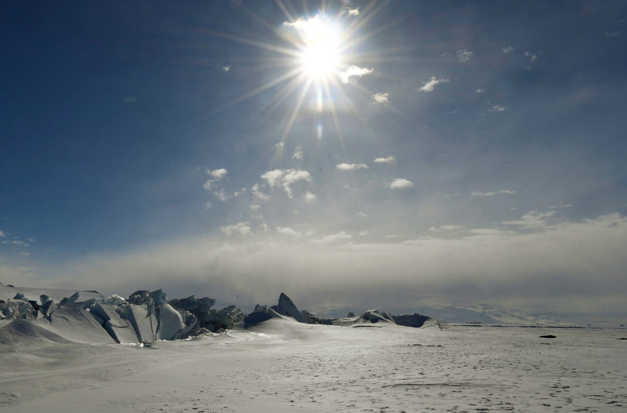 European scientists will drill down 3km in Antarctica to capture ice from one and a half million years ago. (Mark Ralston/Pool Photo via AP)