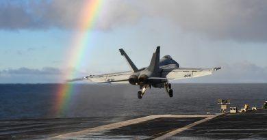 A file photo of a F/A-18E Super Hornet launching from the U.S. Navy aircraft carrier USS Harry S. Truman in support of Exercise Trident Juncture 18 in the Norwegian Sea October 25, 2018. (U.S. Navy/Mass Communication Specialist 3rd Class Adelola Tinubu/Handout via REUTERS)