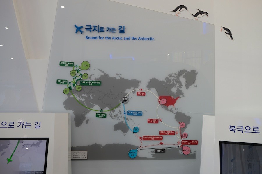 A map amongst the KOPRI exhibits. (Mia Bennett/Cryopolitics)
