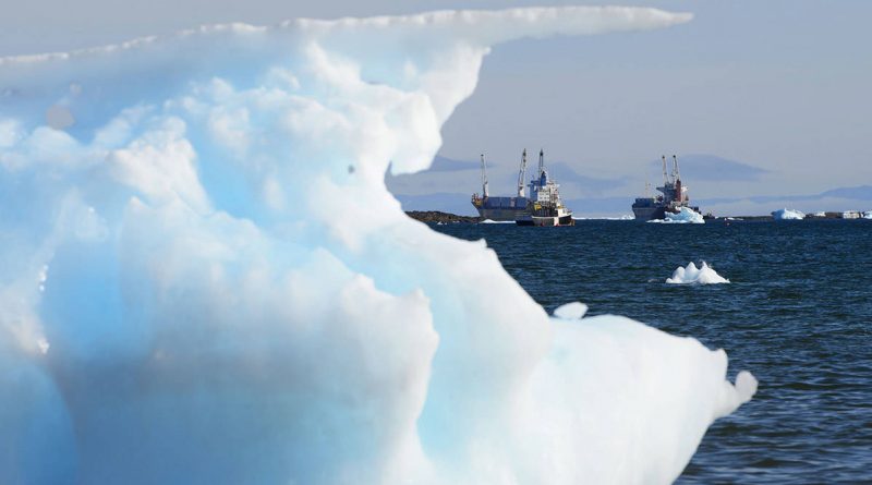 Ships located just outside of the city of Iqaluit in Canada's eastern Arctic. (Sean Kilpatrick/The Canadian Press)