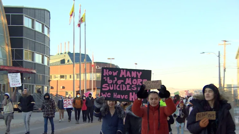 Iqaluit teens in Arctic Canada take to the street to demand more suicide prevention for Nunavummiut