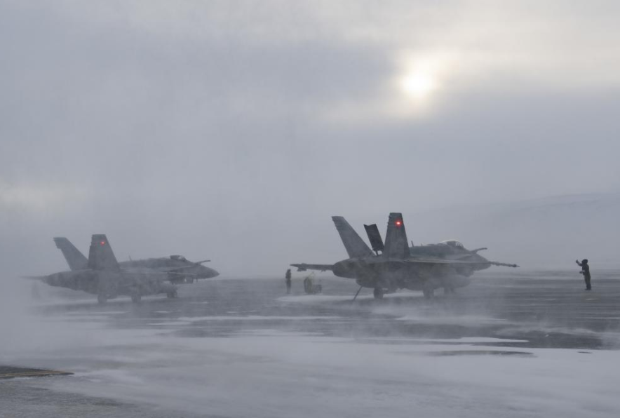 A 2022 file photo of a C-18 from the Royal Canadian Air Force at Thule Air Base during Operation Noble Defender.