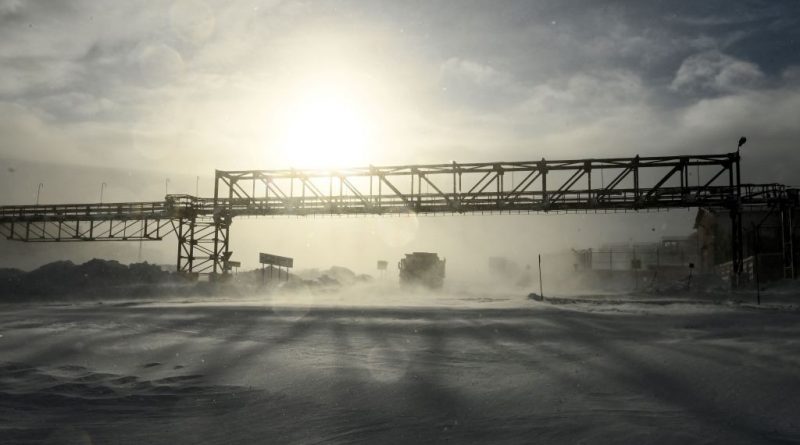 general view of Kola Mining and Metallurgical Company (Kola MMC), a unit of Russia's metals and mining company Nornickel, in the town of Monchegorsk in the Murmansk region on February 25, 2021