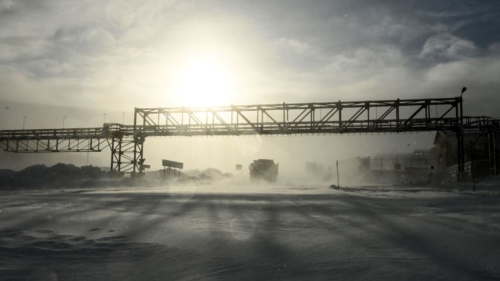  general view of Kola Mining and Metallurgical Company (Kola MMC), a unit of Russia's metals and mining company Nornickel, in the town of Monchegorsk in the Murmansk region on February 25, 2021