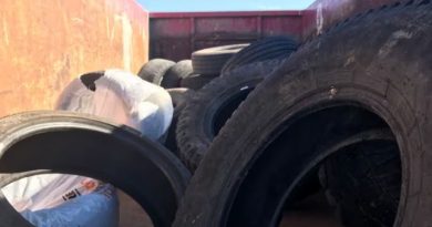 Old car tires at Yellowknife's solid waste facility in 2021.