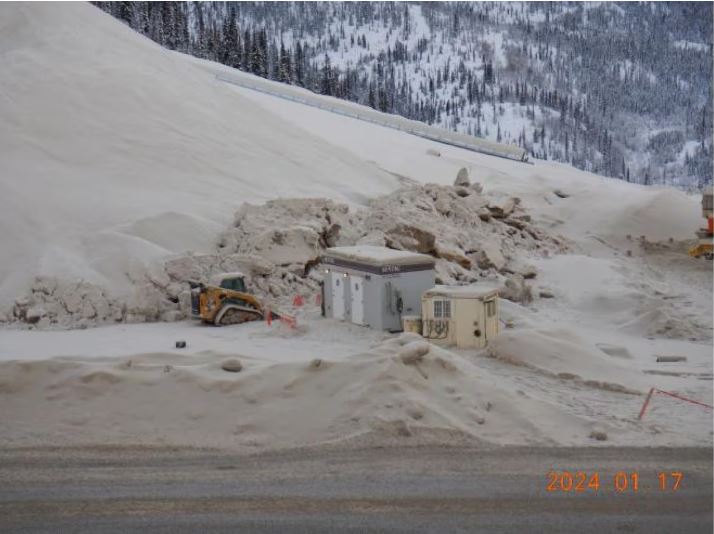 Image of the aftermath of a January 2024 slope failure at Eagle mine.