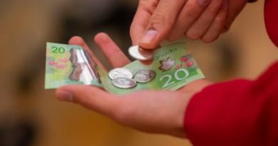 Someone is holding money, including a 20 $.