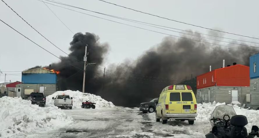 A large cloud of smoke.