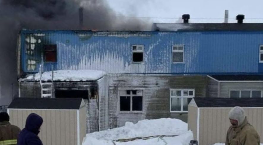 Fire at a village.