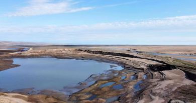 A lake on the tundra.