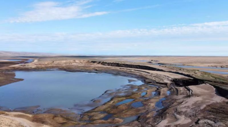 A lake on the tundra.