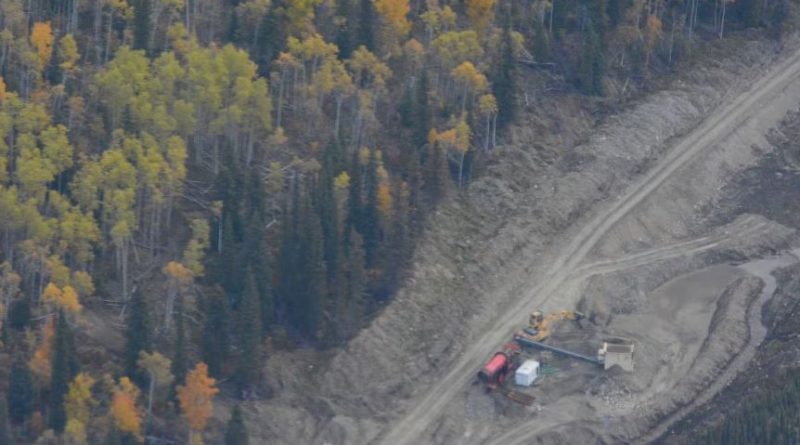 A small mining operation seen from above.