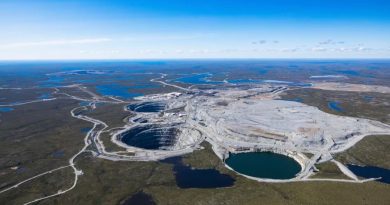 A large open pit mine.