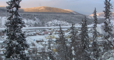Dawson City, Yukon, in winter. (Claudiane Samson/Radio-Canada)