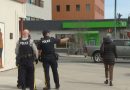 RCMP officers in downtown Yellowknife, pictured on May 19, 2026.