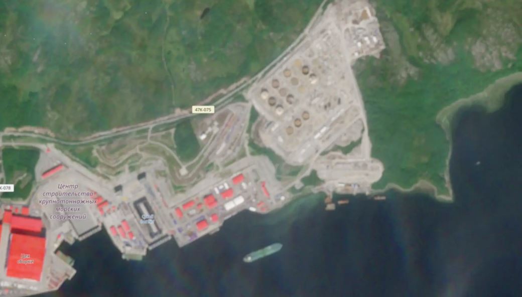 Map of LNG reservoirs and terminal.